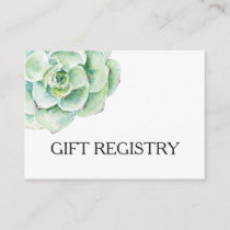 watercolor succulent wedding gift registry enclosure card
