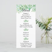 watercolor succulent wedding menu (Standing Front)