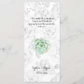 watercolor succulent wedding menu (Back)