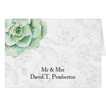 watercolor succulent Wedding Place Cards