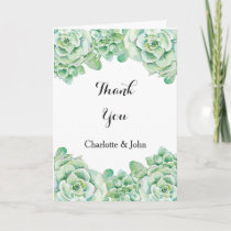watercolor succulent wedding Thank You