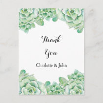 watercolor succulent wedding Thank You notes