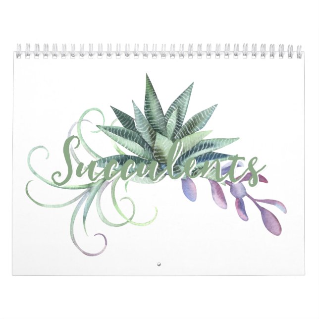 Watercolor Succulents 20xx Calendar (Cover)