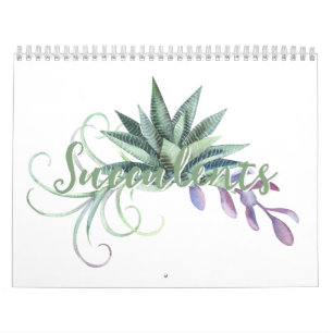 Watercolor Succulents 20xx Calendar