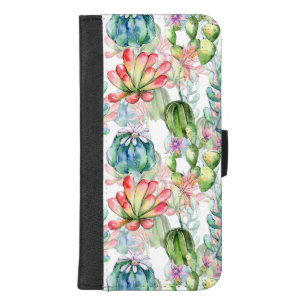 Watercolor Succulents and Cacti iPhone Wallet Case