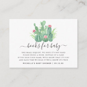 Watercolor Succulents Baby Shower Book Request Enclosure Card