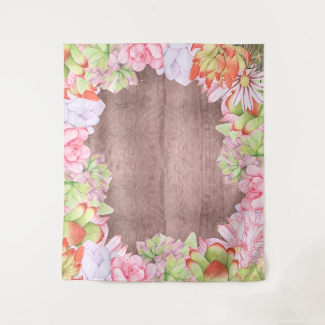 Watercolor Succulents Backdrop (Front)