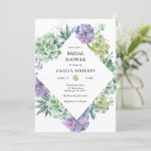 Watercolor Succulents Bridal Shower invitation (Standing Front)