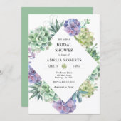 Watercolor Succulents Bridal Shower invitation (Front/Back)