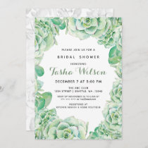 Watercolor Succulents Bridal Shower Invite