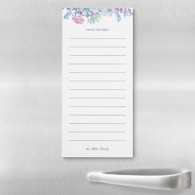 Watercolor Succulents Floral Personal Notepad (In Situ)