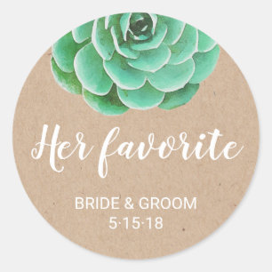 Watercolor Succulents   Her Favorite Favor Label