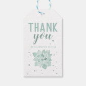 Watercolor Succulents Let Love Grow Bridal Shower Gift Tags (Back)