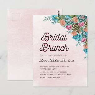 Watercolor Succulents Summer Baby Shower Welcome Postcard