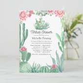 Watercolor Succulents Virtual Shower Invitation (Standing Front)