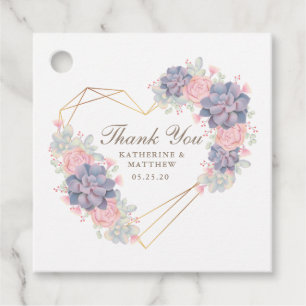 Watercolor Succulents Wedding Favor Tags
