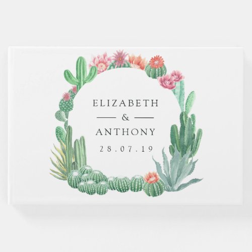 Watercolor Succulents Wedding Guest Book