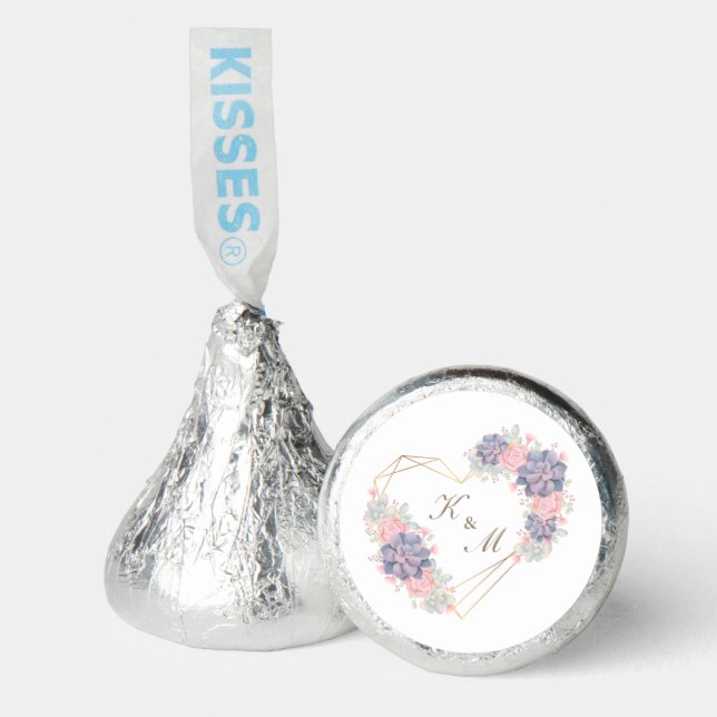 Watercolor Succulents Wedding Hershey®'s Kisses® (Front)