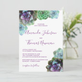 Watercolor Succulents | Wedding Invitation (Standing Front)