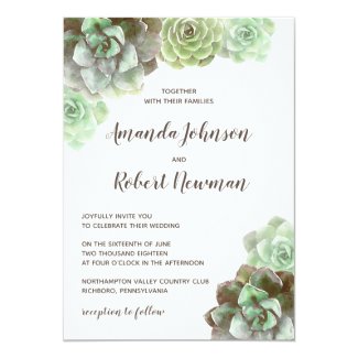 Watercolor Succulents | Wedding Invitation
