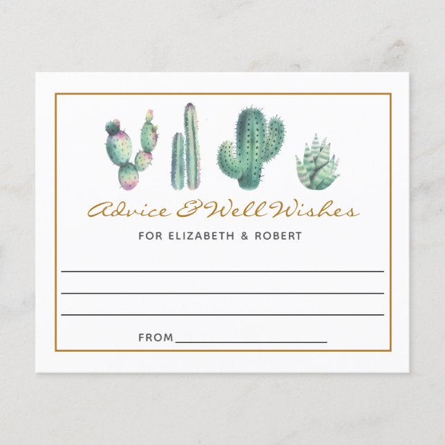 watercolor succulents wedding reception advice (Front)