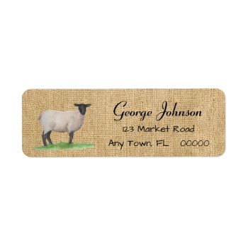 Watercolor Suffolk Sheep Label by PandaCatGallery at Zazzle