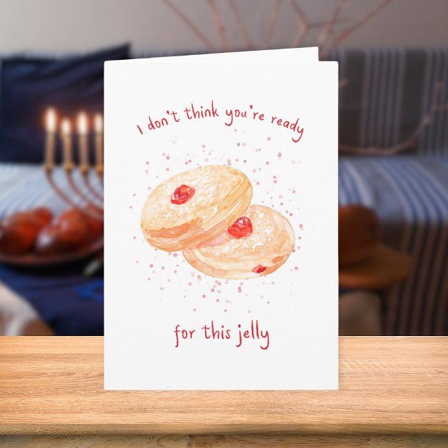 Watercolor Sufganiyot Jelly Donut Funny Hanukkah Holiday Card (Creator Uploaded)