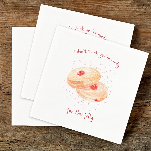 Watercolor Sufganiyot Jelly Donut Funny Hanukkah Napkins (Creator Uploaded)