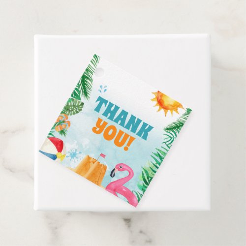 Watercolor Summer Beach Party Favor Tags