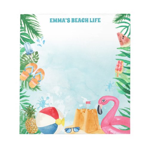 Watercolor Summer Beach Party Notepad