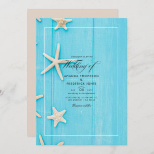 Watercolor Summer Beach Wedding Invitation