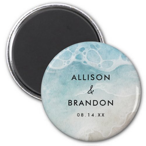 Watercolor Summer Beach Wedding Party Magnet