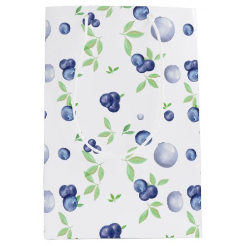 Watercolor Summer Blueberry  Medium Gift Bag