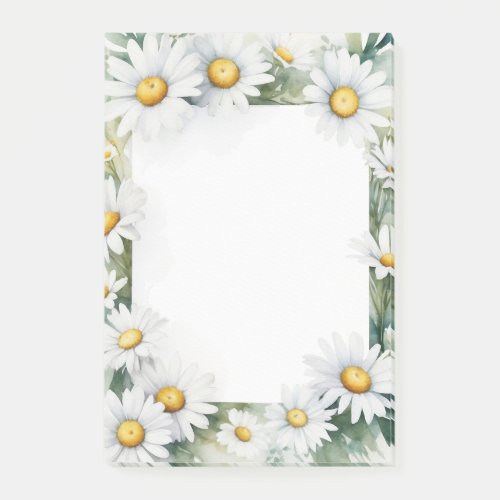 Watercolor summer daisies post_it notes