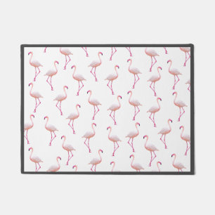 Watercolor Summer Flamingo Pattern  Doormat