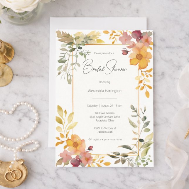 Watercolor Summer Floral Bridal Shower  Invitation (Creator Uploaded)