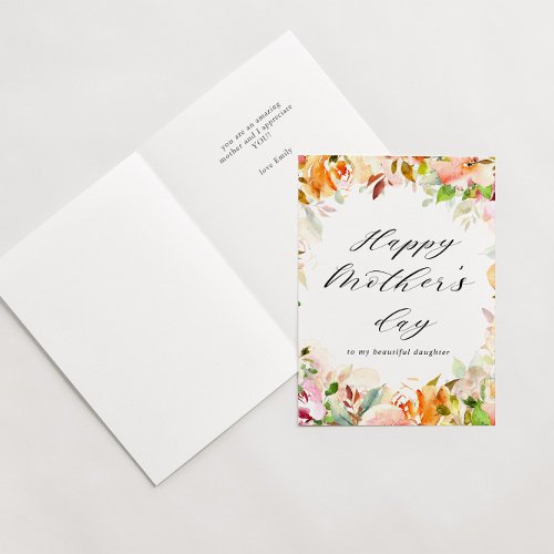 Watercolor Summer Florals Happy Mothers Day Card