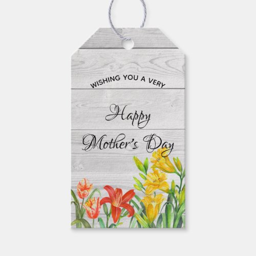 Watercolor Summer Flowers Mothers Day Gift Tags