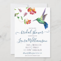 Watercolor Summer Hummingbird Bridal Shower