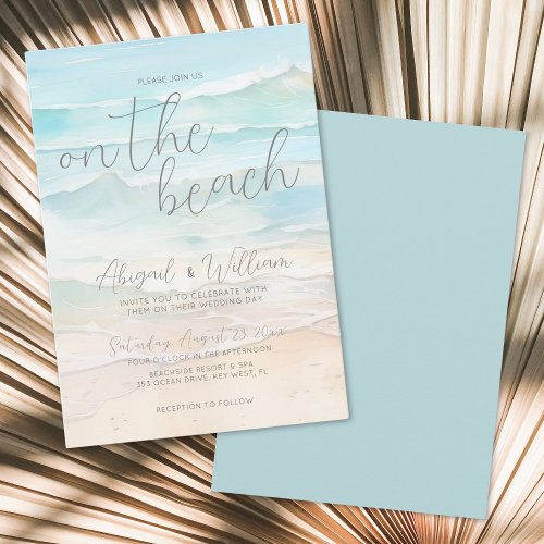 Watercolor Summer On The Beach Wedding