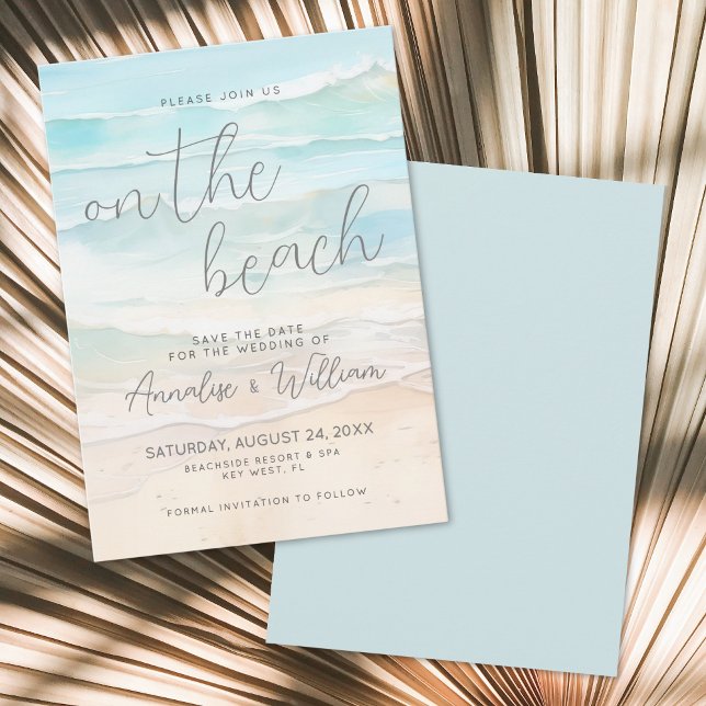 Watercolor Summer On The Beach Wedding Save The Date (Watercolor Summer On The Beach Wedding Save the Date)