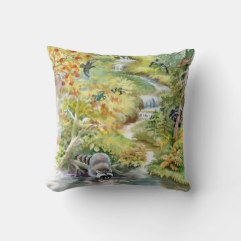 Watercolor Summer Scene Throw Pillow by FantasyPillows at Zazzle