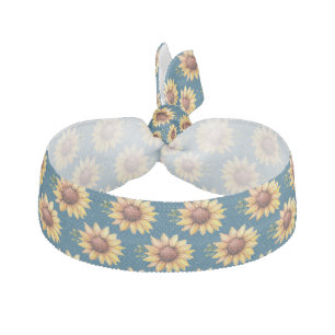 Watercolor Summer Sunflowers Elastic Hair Tie