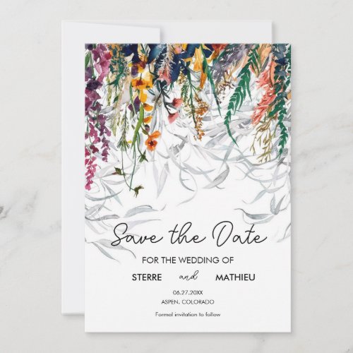Watercolor Summer Wildflowers  Save The Date