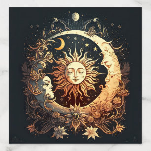 Watercolor Sun and Moon Celestial Envelope Liner