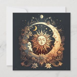 Watercolor Sun and Moon Celestial Note Card