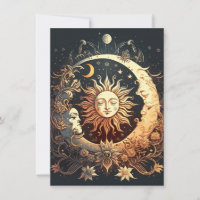 Watercolor Sun and Moon Celestial