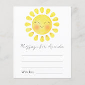 Watercolor Sun Birthday Time capsule message (Front)
