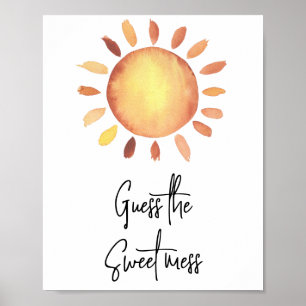 Watercolor sun - Guess the sweet mess Poster