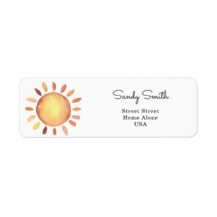 Watercolor Sun Label